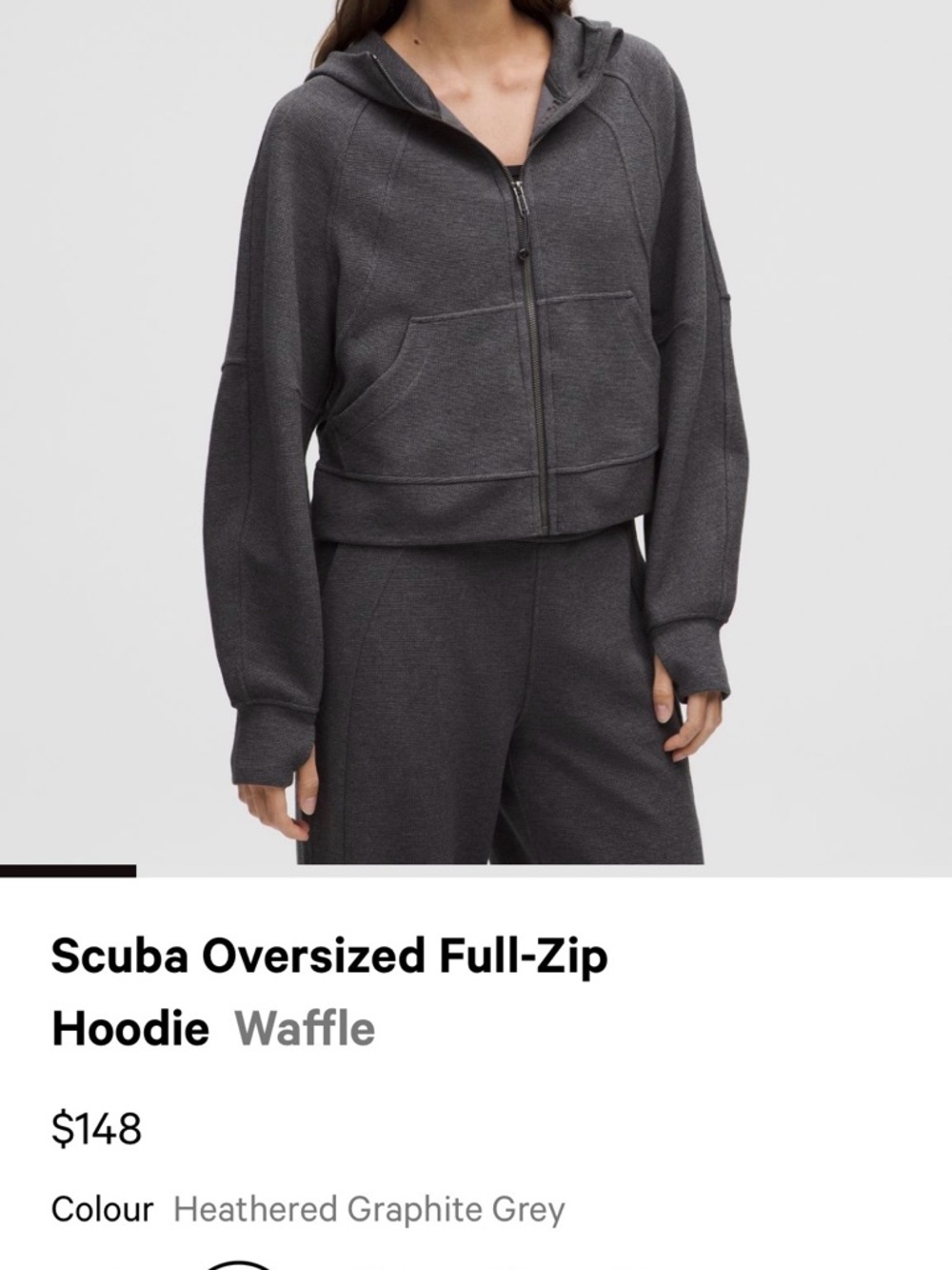 lululemon athletica Heathered Graphite Zip-Up Hoodie